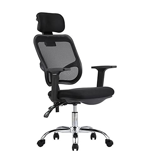 Ergonomic Office Stuhl Home Office Desk Stuhl, Schwenkschreiberstuhl, Mesh atmibable Stoff Schwenkstühle Verstellbare Rückenlehne, hoher Computerstuhl mit lumbaler Unterstützung für Home Office Chai von HLRTBCN
