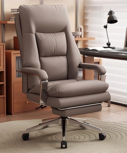 Ergonomischer Vorsitzender Ergonomic Brown Executive Office Chair - Einstellbares Höhenschwenkarchon -Design, der mit einziehbaren Armlehnen und Unterstützen zurückliegt - ideal für Computer- und Ergonomischer Vorsitzender Ergonomic Brown Executive Office Chair - Einstellbares Höhenschwenkarchon -Design, der mit einziehbaren Armlehnen und Unterstützen zurückliegt - ideal für Computer- und von HLRTBCN