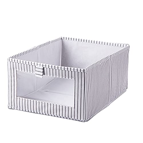 Faltbare Aufbewahrungsbox, sichtbarer Snack -Bin -Desktop Organisieren Sie Küchenspielzeugkleidung tragbarer Aufbewahrungskorb für Home Office -Garderobe Aufbewahrung (Farbe: Graue Streifen, Größe: Faltbare Aufbewahrungsbox, sichtbarer Snack -Bin -Desktop Organisieren Sie Küchenspielzeugkleidung tragbarer Aufbewahrungskorb für Home Office -Garderobe Aufbewahrung (Farbe: Graue Streifen, Größe: von HLRTBCN