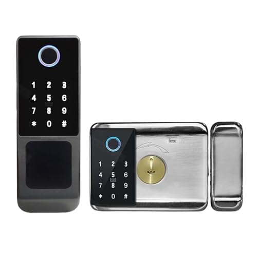 Fingerabdrucksperre Wasserdicht Tuya WiFi Remote Control Bluetooth App Digital Code Digital Lock Smart Door Slimline Design (B-3) Aqiong von HLRTBCN