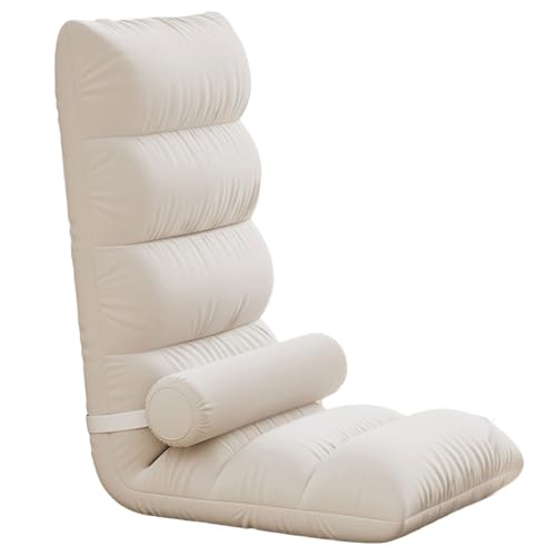 Fußbodensitzen in der Innenhöhung der Chaise Lounge Stuhl mit 5 Positionen verstellbarer Rückenlehne abnehmbares Klappsofa Bett Keine Baugruppe für Wohnzimmer/Schlafsaal (weiß) erforderlich Aqiong von HLRTBCN
