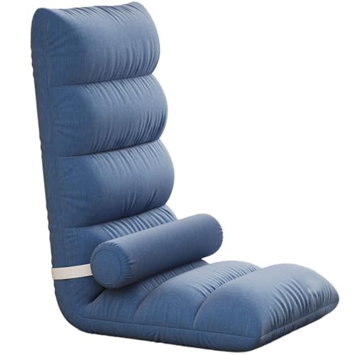 Fußbodensitzen in der Innenräume der Chaise Lounge Stuhl mit 5 Positionen verstellbarer Rückenlehne abnehmbares Klappsofa Bett Keine Baugruppe für Wohnzimmer/Schlafsaal erforderlich (blau) Aqiong von HLRTBCN