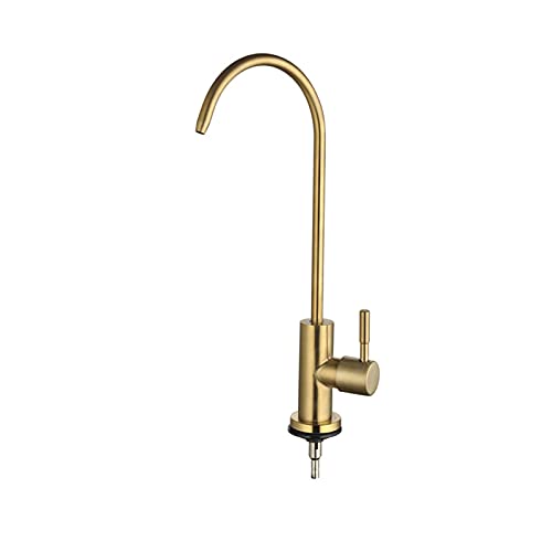 Gebürstetes Gold Eingriff Küchenarmatur 2Point Spiral Waschbecken Wasserhahn Direkter Trinkwasserreiner für Haushaltsnutzung Stylish Khaki Finish Aqiong von HLRTBCN