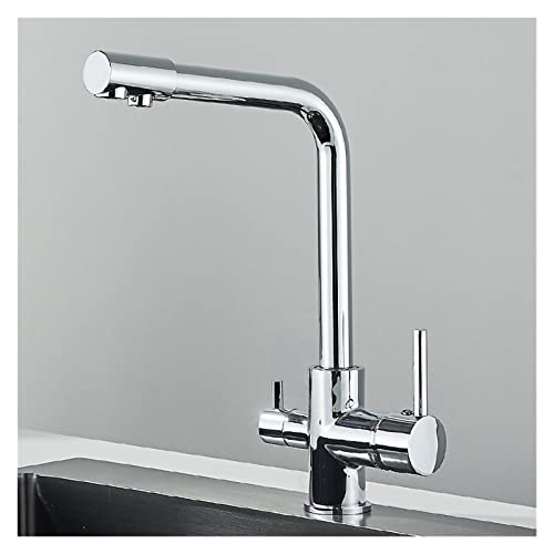 Grauer Wasserfilter Chrom Mixer Küchenarmatur - heißer und kalter Trinkwasserhahn - modernes Design Einfache Installation und stilvolle Küchenspüle Aqiong von HLRTBCN