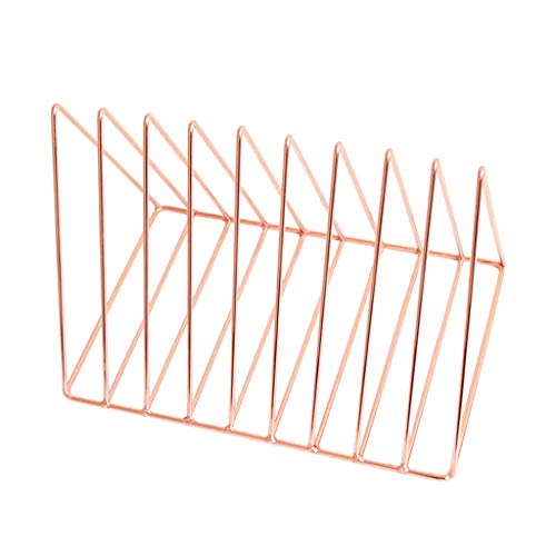 HLRTBCN Bücherregal Desktop Metal Bookshelf Dreieck Einfache Bücherregalbücher Zeitung Home Storage Rack Bookshelf (Farbe: Pink) Aqiong von HLRTBCN