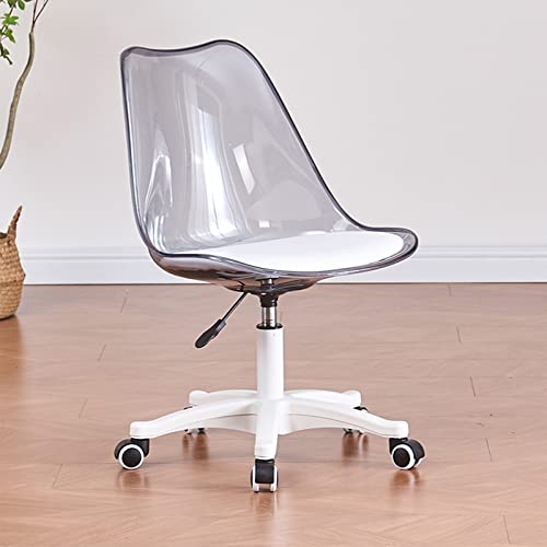 HLRTBCN Bürostuhl transparentes Acryl ohne Armlehnen, 360 ° drehbar, einstellbare Höhe, ergonomischer Computerstuhl, Moderne süße Schreibtischstühle mit Rädern Aqiong von HLRTBCN