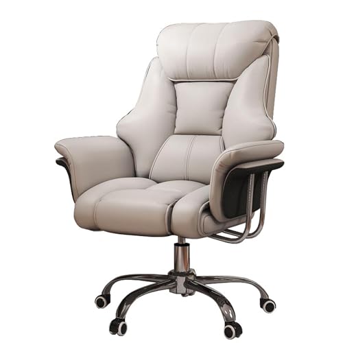 HLRTBCN Ergonomic Office Chair 360 ° Drehleistung Computer Desk Stuhl Einstellbare Höhe Lederstuhl für Heim- und Bürokomfort Aqiong von HLRTBCN