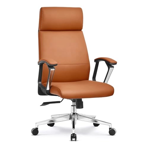HLRTBCN Ergonomic Office Chair Arbeit High Rücken Computer Schreibtisch, Lederverstellbarer Höhe moderner Executive Drehaufgabe mit gepolsterten Armlehnen Komfort Aqiong von HLRTBCN