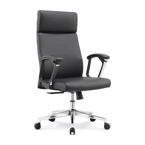 HLRTBCN Ergonomic Office Chair Arbeit High Rücken Computer Schreibtisch, Lederverstellbarer Höhe moderner Executive Drehaufgabe mit gepolsterten Armlehnen Komfort Aqiong von HLRTBCN