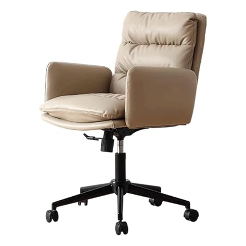 HLRTBCN Ergonomic Office Stuhl Arbeit Leder Leather Executive Doppelkissen Schreibtisch Einstellbar 360 ° Dreh Computer -Rückenlehre Aufgabe Komfort Aqiong von HLRTBCN