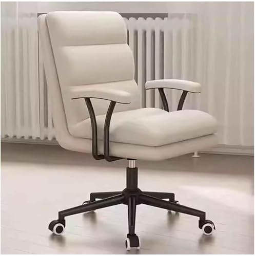 HLRTBCN Ergonomic Office Stuhl Arbeit Mid-Back Verstellbarer Drehcomputer-Aufgabe PU gepolsterte Executive-Schreibtisch mit gepolsterten Armlehnen bequem Aqiong von HLRTBCN