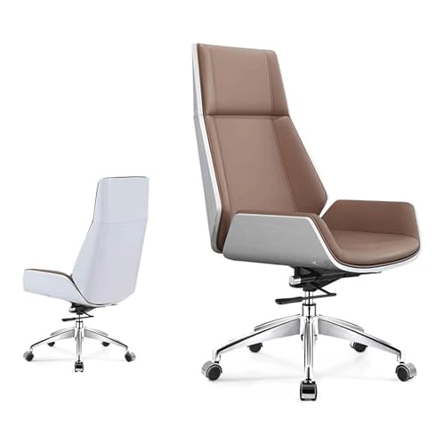 HLRTBCN Ergonomic Office Stuhl Arbeit drehbarer Schreibtisch Verstellbarer PU Leder Schreibtisch mit Rädern Computer Executive Drehaufgabe Komfort Aqiong von HLRTBCN
