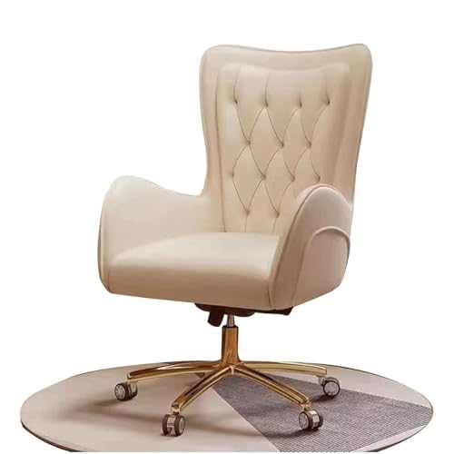 HLRTBCN Ergonomic Office Stuhl Arbeit moderner Executive PU Leder Desk 5 Räder Stahl Füße Management hebensfähiger Schwenk Computer Komfort Aqiong von HLRTBCN