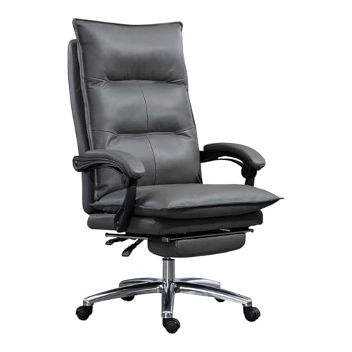 HLRTBCN Ergonomic Office Stuhl Work Desk Bequeme Higehohr -Drehaufgabe Leder mit einziehbarer Fußstütze vollständig liegende Aufgabe Komfort Aqiong von HLRTBCN