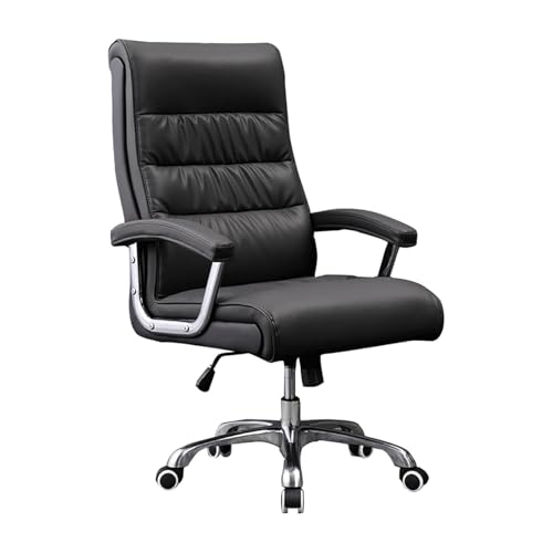 HLRTBCN Ergonomische Bürostuhl Arbeit Freizeit echtes Leder -Drehaufgabe, Home -Schreibtisch mit Größe und 120 ° Rückenlehne Einstellung Komfort Aqiong von HLRTBCN