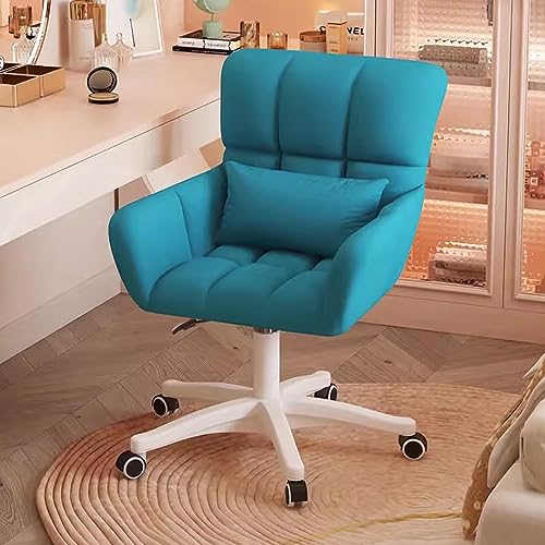 HLRTBCN Ergonomischer Amtstuhl Velvet Schwenk Home Office Stuhl mit Rädern und Kissen moderner Akzent -Sessel für Mädchen und Frauen (Orange) Aqiong von HLRTBCN