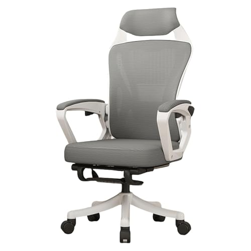 HLRTBCN Ergonomischer Bürostuhl Arbeit drehbares Mesh High Rückencomputer Einstellbarer Höhenschreibtisch Neigung 150 ° Aufgabe mit Rädern und Fußstützkomfort Aqiong von HLRTBCN