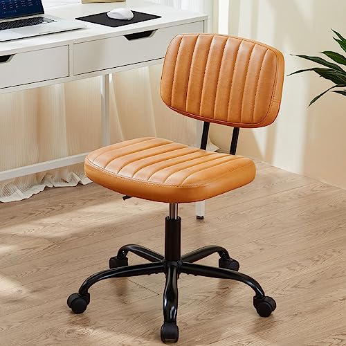 HLRTBCN Ergonomischer Bürostuhl Ergonomic PU Leather Office Stuhl mit lumbaler Stütze einstellbare Höhe 360 ​​° Drehzahl unter dem Rücken für Home Office (Brown) Aqiong von HLRTBCN