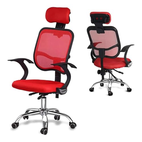 HLRTBCN Ergonomischer Bürostuhl atmungsable Mesh Executive Swerble Swivel, Computeraufgabe bequem zu installieren (rot) Aqiong von HLRTBCN
