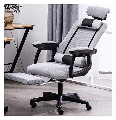 HLRTBCN Ergonomischer Bürostuhl für Heimspielstuhl mit Kopfstütze und atmungsaktivem hautfreundlichem Mesh Mesh High Rücken mit Fußstütze für heimische Frauen, Männer Ergonomische Schwenkstuhl Aqiong HLRTBCN Ergonomischer Bürostuhl für Heimspielstuhl mit Kopfstütze und atmungsaktivem hautfreundlichem Mesh Mesh High Rücken mit Fußstütze für heimische Frauen, Männer Ergonomische Schwenkstuhl Aqiong von HLRTBCN