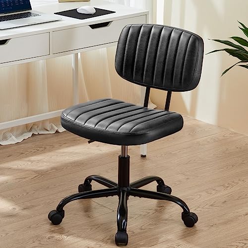HLRTBCN Ergonomischer Bürostuhl mit Lendenwirbelsäulenunterstützung und PU -Lederverstellhöhe 360 ​​° Drehbarer Rückenlehre für Home Office (Schwarz) Aqiong von HLRTBCN