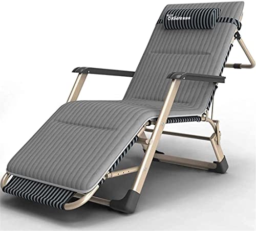 HLRTBCN Klappstuhl Klappdeckel Stuhl Zero Gravity Locking Lounge Stuhl Liege für Outdoor Beach Patio Pool Gartenstühle Leinwand (Farbe: Blau, Größe: Einen Größe) Aqiong von HLRTBCN