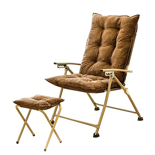 HLRTBCN Patio Lounge Chairs Liegeklappstuhl Haus Liege Lunchpause Stuhl Studenten Schlafsaal Lazy Couch Stuhl Bürostuhl (Brown) Aqiong von HLRTBCN