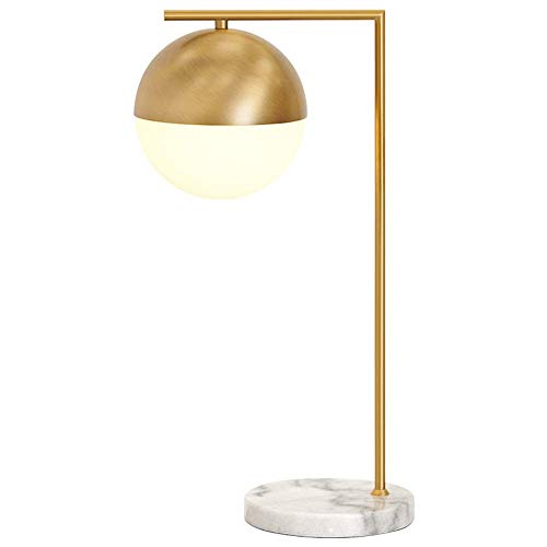 HLRTBCN Tischlampe Einfache Moderne Marmor Messing Glas Amerikanische Tischlampe Schlafzimmer Wohnzimmer Studie Nachttischlampe Luxus Tischlampe Aqiong von HLRTBCN