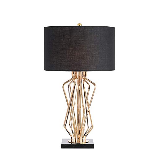 HLRTBCN Tischlampe Einfache Nordic Kreative Marmor Metall Stil Tischlampe Designer Modell Haus Villa Kunst Nachttisch Schlafzimmer Wohnzimmer Dekoration Stehlampe Design von HLRTBCN