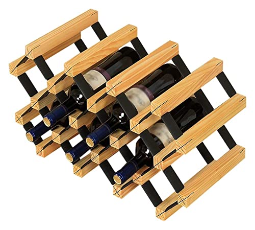 HLRTBCN Weinregal Holzfarbe Dekoration Rotweinkonservierung Display Ständer Feuchtigkeitsdauerhaftes Konservierungsmittel J115, 43 × 23,5 × 23,5 cm (Farbe: 56,5 x 23,5 x 29,5 cm) benötigt Aqiong von HLRTBCN