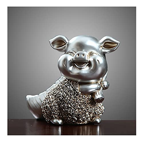 HLRTBCN Weinregal Weinhalter Lucky Pig Wine Tablett Harz Crafts Weinregal Haus innenarchitekturende Dekorationen für Hauszimmer Dekoration Rotweinregal Aqiong von HLRTBCN