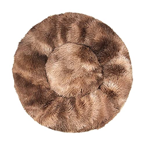 Katzenhundbett Haustier Bett Zwinger Hunde Bettwäsche Haustierbett Hunde Katze Weiche Welpe Sofa Donut Nest Bettkissen rund warmes Kuschler Zwinger Hundebett Welpe Sofa (Blau: Bruin, Größe: von HLRTBCN
