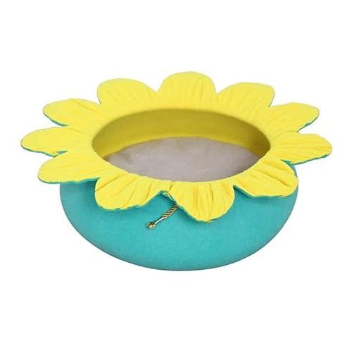 Katzenhundbett Haustier Bett Zwinger Sonnenblumenform Filz Haustierbett für Haustier Katzenhund Teddy schlafende kleine Hunde Katzen Nest niedliche Schlafbett Katzenhund-Hund-Bett-Welpe-Sofa (blau: Katzenhundbett Haustier Bett Zwinger Sonnenblumenform Filz Haustierbett für Haustier Katzenhund Teddy schlafende kleine Hunde Katzen Nest niedliche Schlafbett Katzenhund-Hund-Bett-Welpe-Sofa (blau: von HLRTBCN