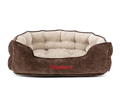 Katzenhundbett Haustierbett Zwinger Haustierbett für Hunde oder Katzen weiche dauerhafte Erwärmung Haustier Nest Maschine Waschbar und verstärkte Kanten Hundebett Welpe Sofa (Blau: C, Größe: 40 * 37 von HLRTBCN