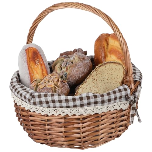 Nachahmung Rattan gewebter Speicherkorb mit multifunktionalem Picknick- und Einkaufsbehälter Einfache Pflege und gebaut für Obst Gemüse und Ostereier Aqiong von HLRTBCN