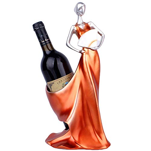 Standing Wine Shelf Beauty Wine Rack Statue Ornamente Klappern Fan Girl Weinflaschenhalter Harz Skulptur Rotweinstand Accessoires Home Bar Decor Geschenk benötigt Aqiong von HLRTBCN