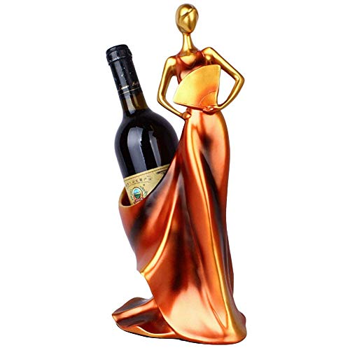Statue Ornament Crafts Beauty Wine Rack Statue Ornamente Klappern Fan Girl Weinflaschenhalter Harz Skulptur Rotweinstand Zubehör Home Bar Decor Geschenk benötigt Aqiong von HLRTBCN