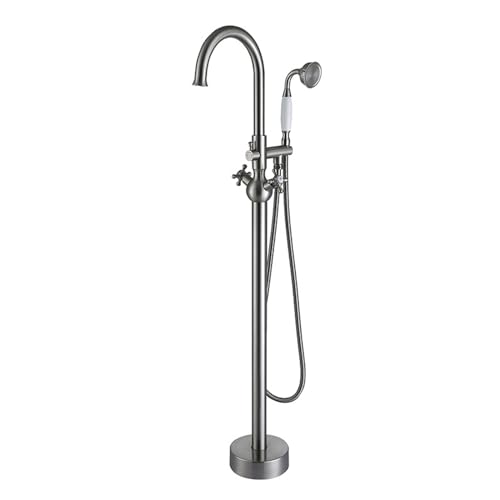HLRTBCN Stehende Badmixer Haken mit Duschschwengbadezimmer und Dusch -Set Doppelgriff Messing, (AA) Aqiong von HLRTBCN