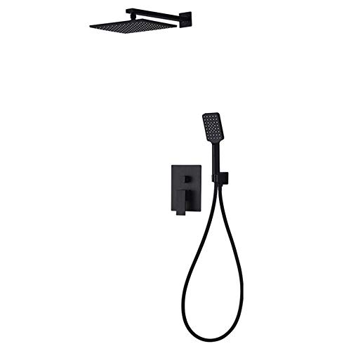 Versteckte Duschmixer-Set mit Mixerventil 2 Wege, verborgenes Duschpaket Kupfer moderne Duschen für Badezimmer, quadratische Niederschlagsdusche Head-20 cm Aqiong von HLRTBCN