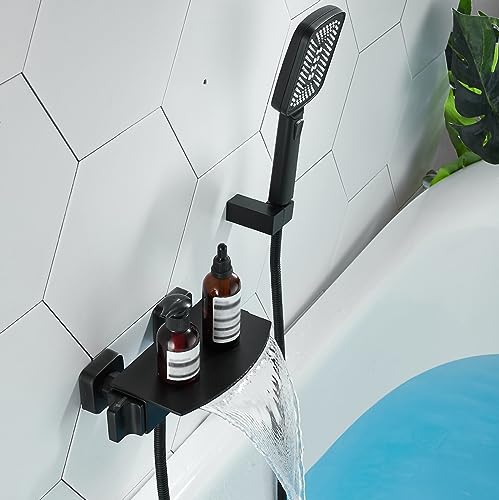 Wandmontierte Badmixer Tap Badezimmerhackmischer mit Duschschubtuschmixer Tipp für Bad mit Handschuhekopf A (BA) Aqiong von HLRTBCN