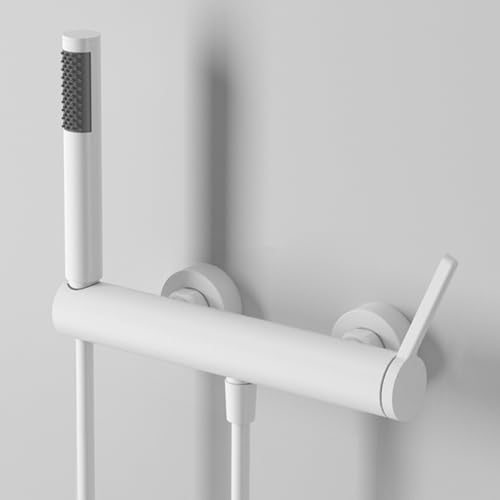 Wandmontierte Wasserfallbades Zapfhahnmixer mit Duschset mit Handhahn mit Handheld Duschkopf, Doppelfunktion (weiße Einzelfunktion) Aqiong von HLRTBCN
