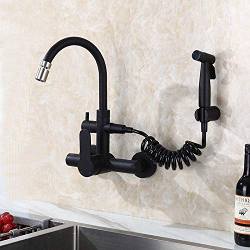Wasser Wasserhahn TAP 360 ° Drehstellen Ein Hebel Waschbecken Taps Küchenarmatur Heiße und kalte Waschbeckenmischer Tap Waschbeschaltung mit Sprühgichtdoor -Wasserhahn Mop Pool Wäscherei Pool Tap/4/a von HLRTBCN
