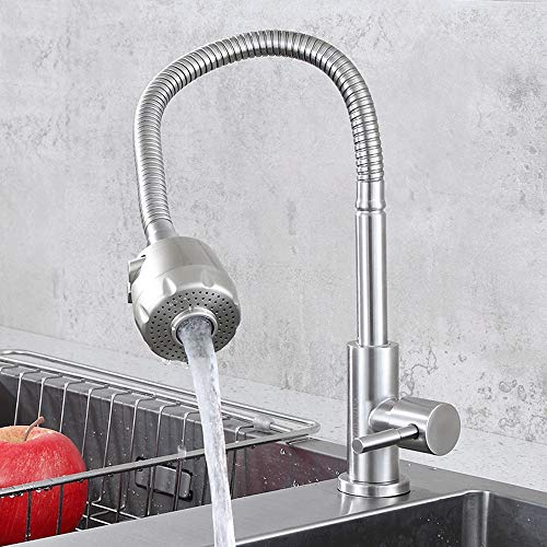 Wasserhähne, moderner Küchenstangen Waschbecken Mixer Tap Wasserhahn 360 Grad Rotatispout Kaltes Wasser für Wäschereien im Freien im Freien Wasserhahn Aqiong von HLRTBCN