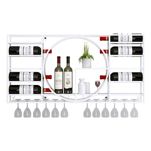 Weinregal Rack Bar Regale Wand montiert mit hängenden Weinglas Lagerhalter Rack Spirituosenregal Mini Bar Weinregale für Weinflaschen Glasregale Ecke Kaffeebar Schrank Schnaps Bottl Safefyappy Aqiong von HLRTBCN
