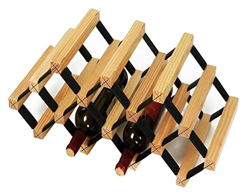 Wine Rack Holzfarbe Dekoration Rotweinkonservierung Display Ständer Feuchtigkeits -Proof Langlebiger Konservierungsmittel J115, 43 × 23,5 × 23,5 cm (Farbe: 56,5 x 23,5 x 23,5 cm) benötigt Aqiong von HLRTBCN