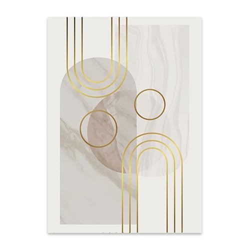 HLSHOE Abstrakte Moderne Blockfarben-Wandkunst, geometrische Marmorierung, Gold, Leinwandgemälde, Poster, Drucke, minimalistische Bilder, Heimdekoration (Color : 2, Size : A4 21x30 cm no Frame) von HLSHOE