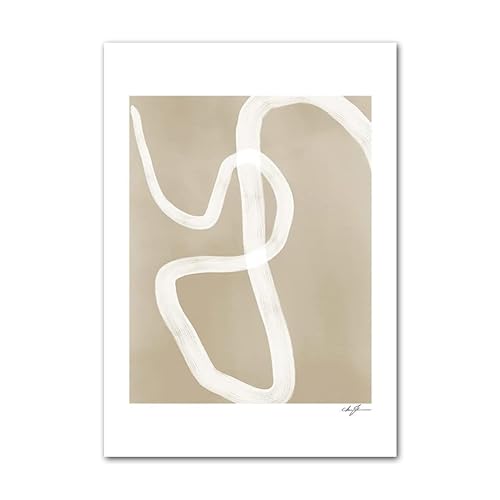 HLSHOE Abstraktes Streifen-Mädchen-geometrische Linien-Kurven-Wand-Kunst-Leinwand-Malerei Nordische Poster und Druck-Wandbild for Wohnzimmer-Dekor (Color : A, Size : 50x70cm No Frame) von HLSHOE