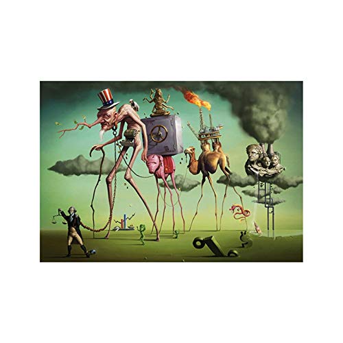 HLSHOE Der amerikanische Traum von Salvador Dali Wandkunst Leinwand Gemälde berühmte Kunstwerk Reproduktionen Bilder für Wohnzimmerdekor (Color : DM996, Size : 90x130cm Unframed) von HLSHOE