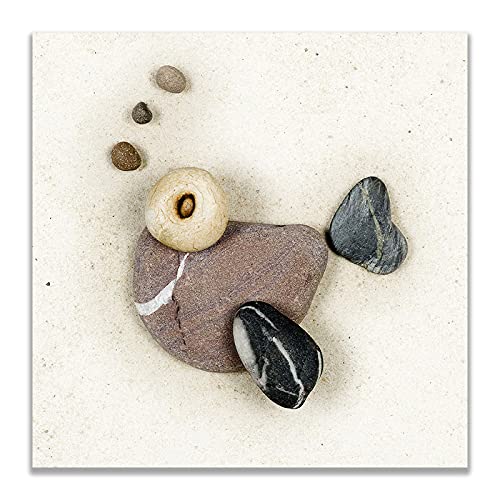 HLSHOE Nordische Ozean Stein Kreative Fisch Stilvolle Muster Kinder Leinwand Malerei Print Poster Wandkunst Bild Kinderzimmer Wohnkultur (Color : C, Size : 60x60cm No Frame) von HLSHOE