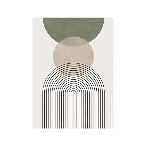 HLSHOE Salbeigrün botanische abstrakte Boho-Geometrie-Wand-Kunst-Leinwand-Malerei Nordic Poster und Drucke Wandbilder Wohnzimmer-Dekor (Color : 1, Size : 50x70cm No Frame) von HLSHOE